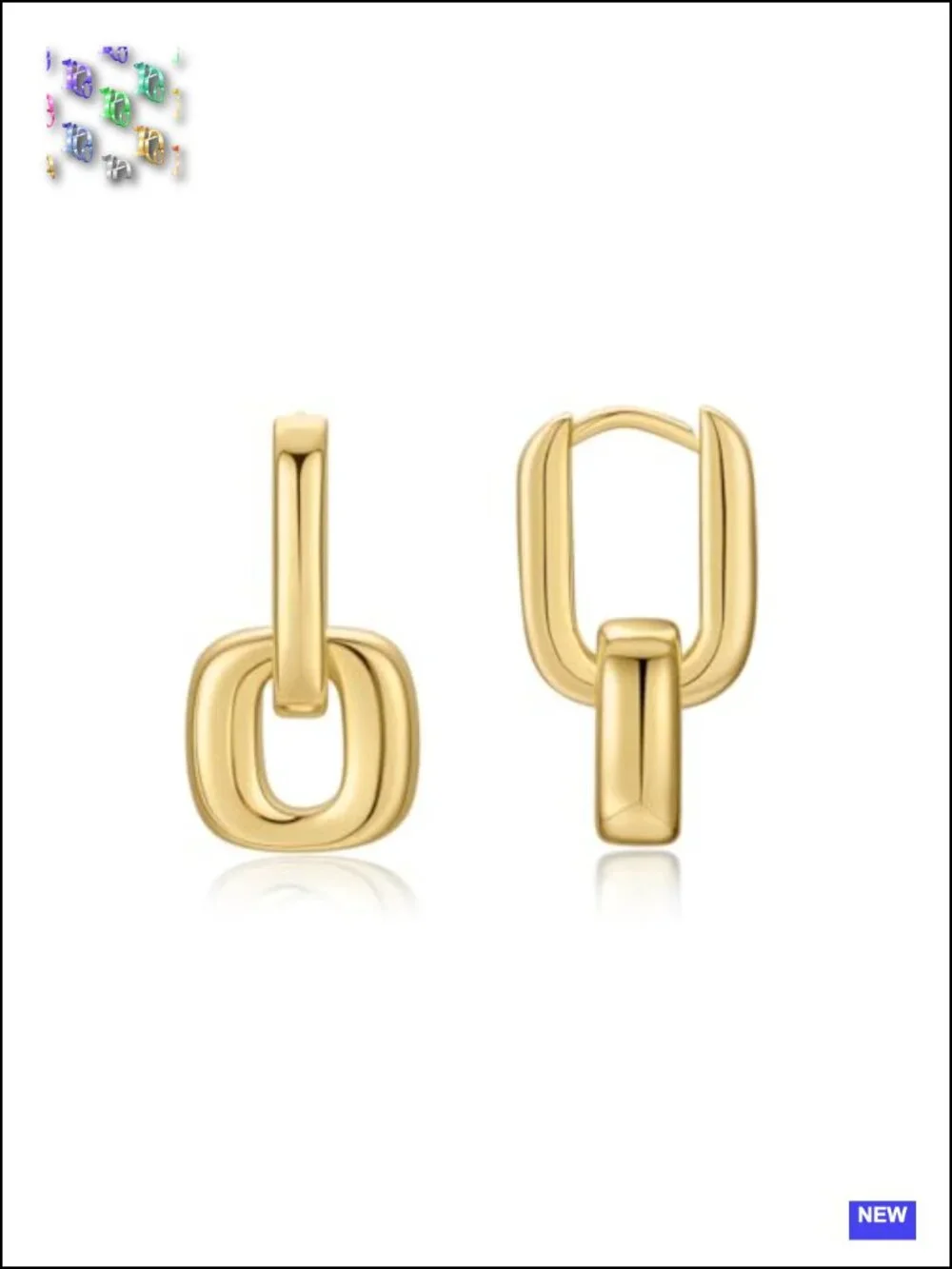 18K Gold Plated Chunky Hoop Earrings for Women Fashion Thick Gold Hoops Set